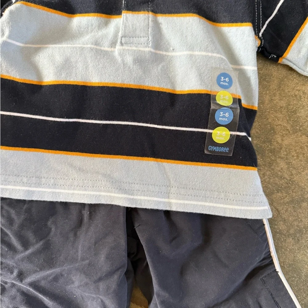 🎀3/$25🎀 Gymboree Navy and Light Blue Striped Shirt and Blue Pants, NWT
